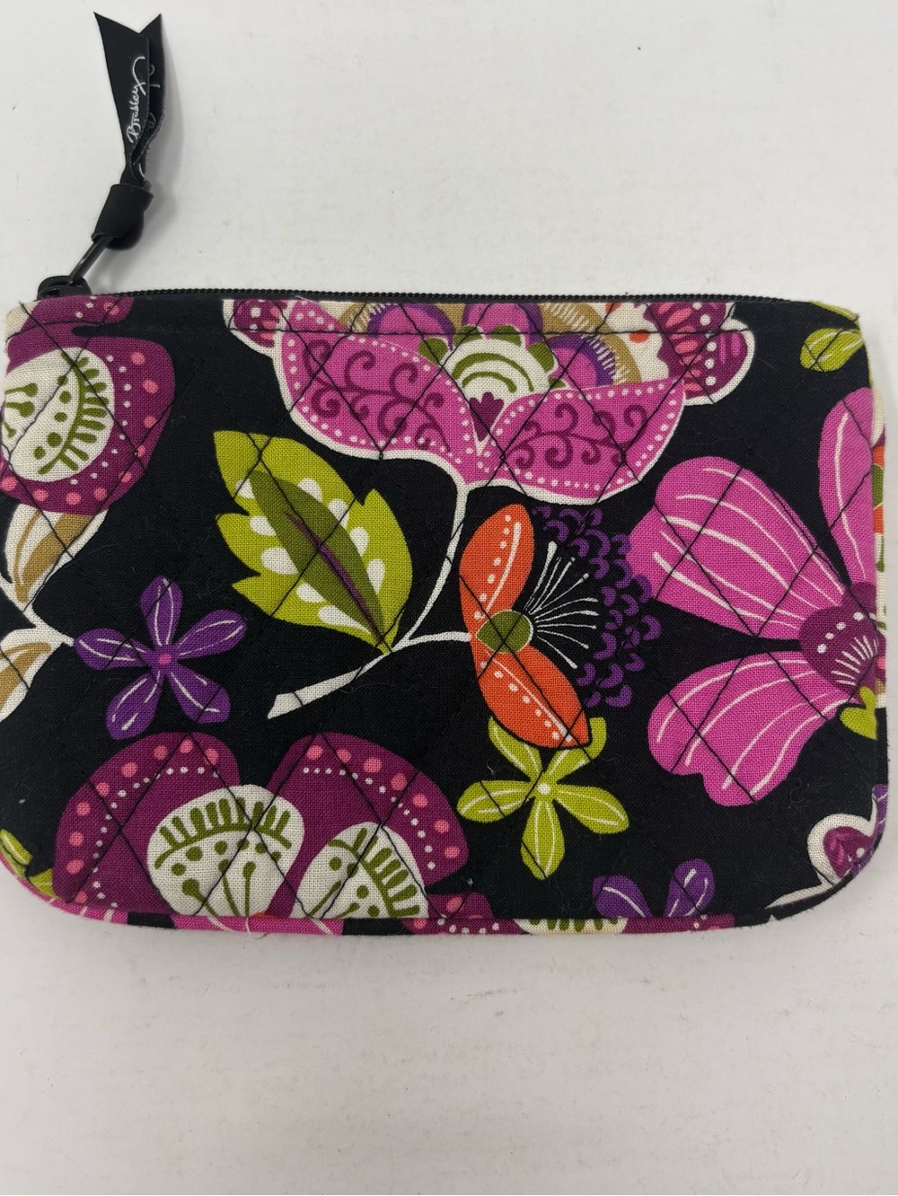 Vera Bradley Pouch Flowers Black Pink